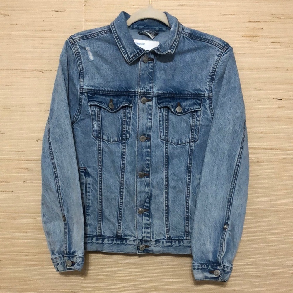 Zara Kids Blue Denim Button Front Jean Jacket size 13-14